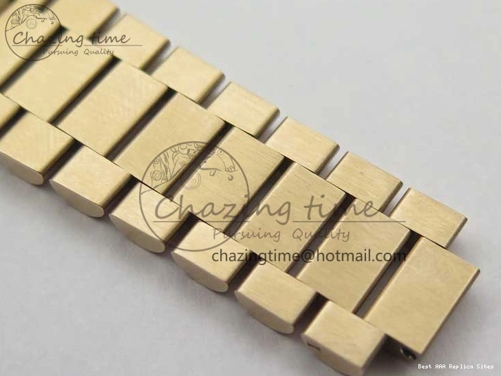 AAA Replica Watches on President A 2689 BP White ComfortFit Crystal Crystal Marker MOP RG Best Edition 128235 Dial Day-Date Bracelet RG 36mm 1218